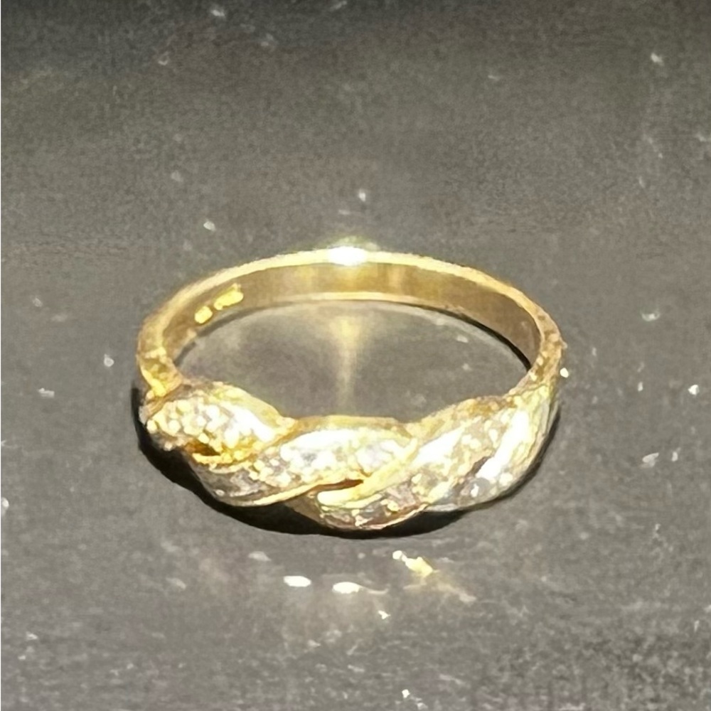 14K Diamonds Elegant Gold Braided Ring size 6.5-7 - Picture 2 of 10